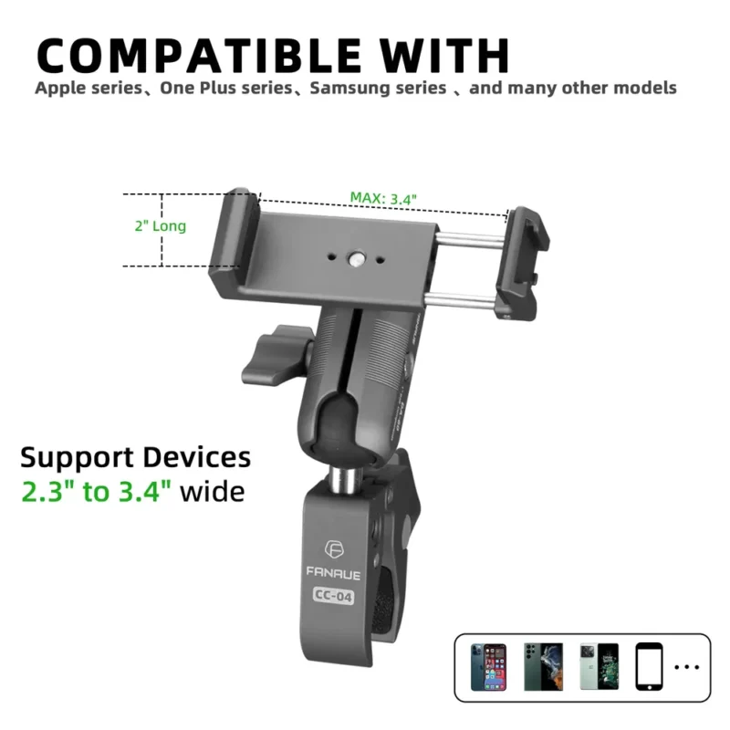Alternative view of Hızlı Kilit Mekanizmalı Titreşim Önleyici Motosiklet Telefon Tutucu